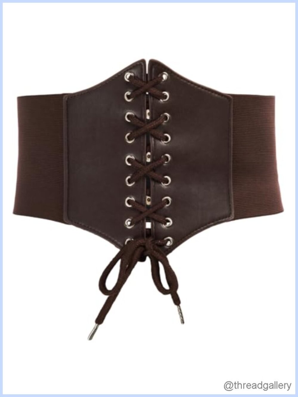 Lace-up Cinch Belt Tied Corset Elastic Waist Belt PU Leather Underbust